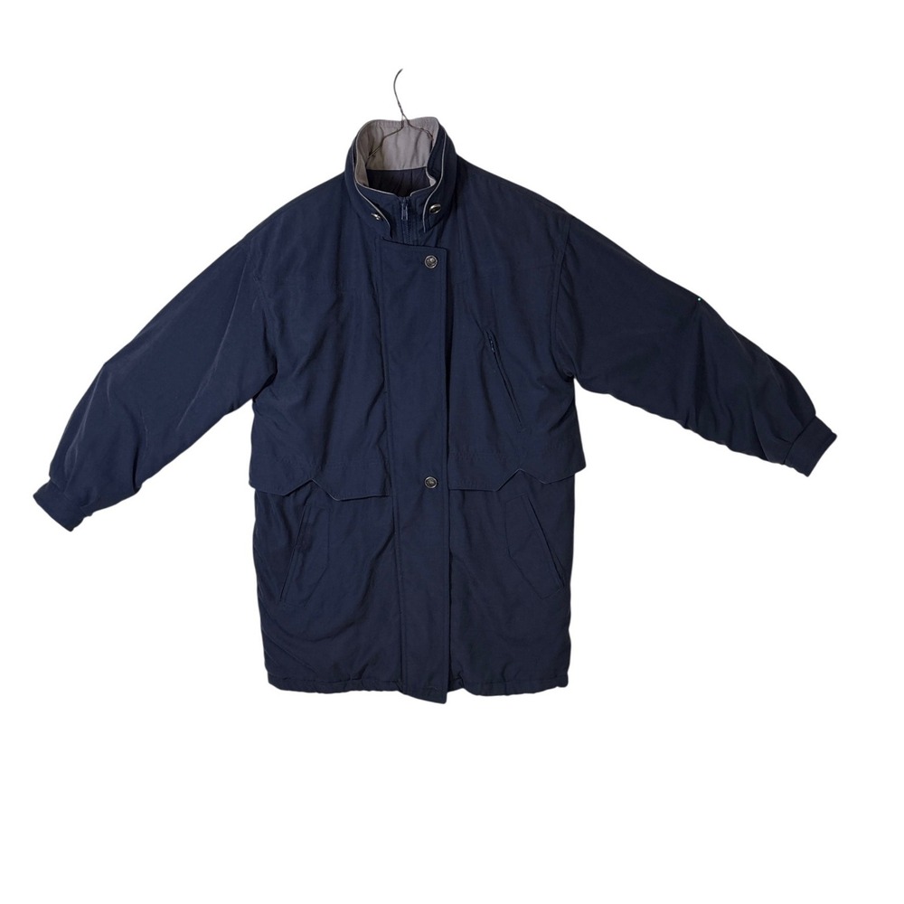 Izzi Activewear Mens Navy Blue Insulated Parka Jacket Medium Full Zip Pockets